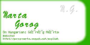 marta gorog business card